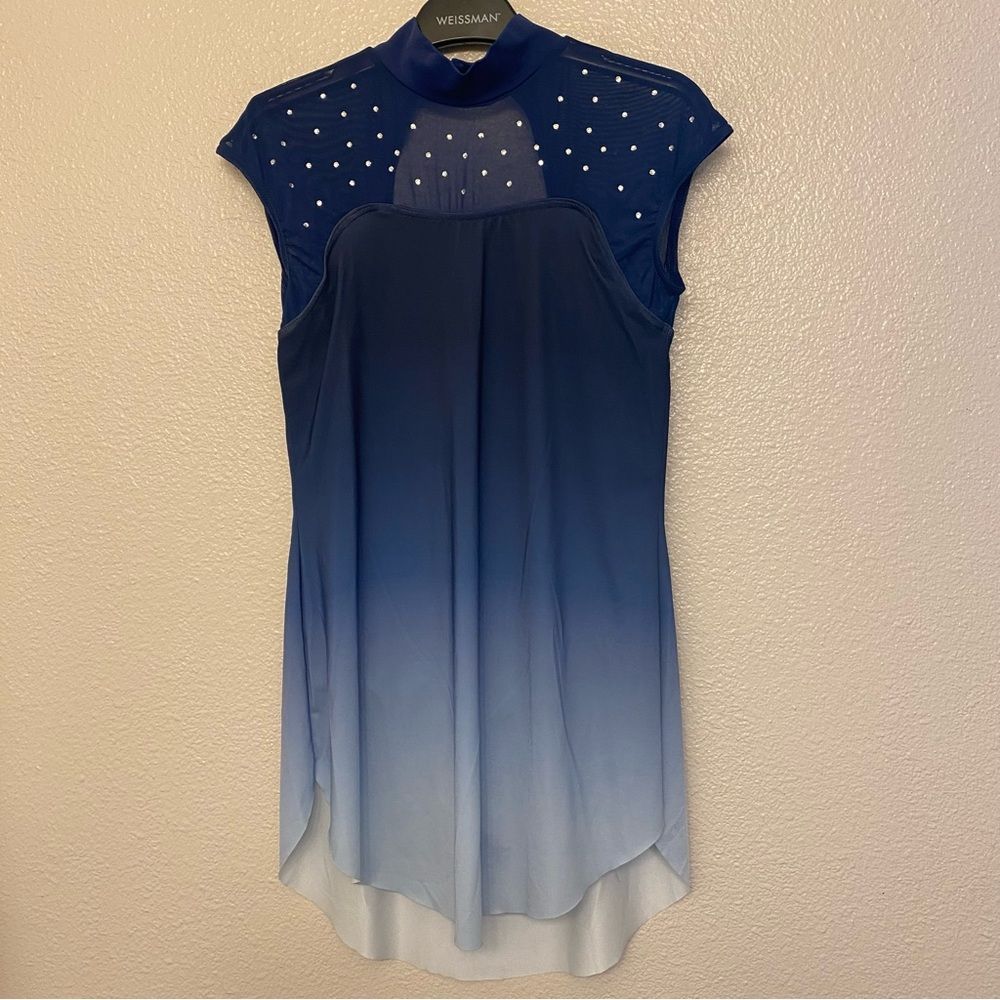 Weissman Dance Costume Blue Rhinestones Ombre Have Mercy 13294 Lyrical Lc Child — image 3 of 8